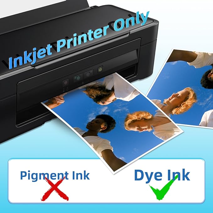 Uinkit 100 Sheets Thick Inkjet Glossy Photo Paper Picture 8.5x11 62lb 230g 11.1mil Cardstock Postcard Brochure For Dye Ink Inkjet Printer