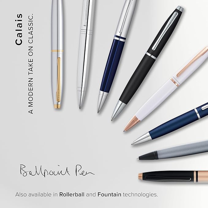 Cross Calais Refillable Ballpoint Pen Presented in a Luxury Gift Box - Medium Point, Black Ink, Matte Black