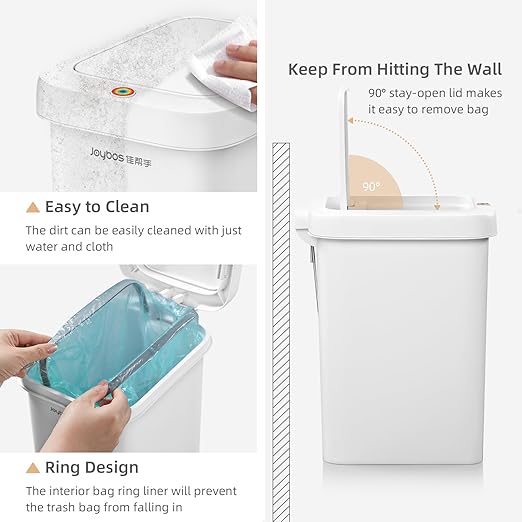 MOPALL Trash Can with Lid, Kitchen Step Trash Can, Garbage Can with Press Top Lid & Foot Pedal, Trash Bin Garbage Bin Waste Bin Waste Basket for Bathroom|Kitchen|Bedroom|Living Room|Office, 5.7 Gallon