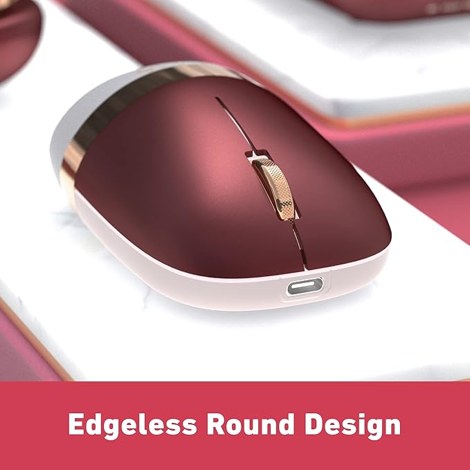 Azio IZO Wireless Optical Mouse - Bluetooth 3.0 & 5.0/2.4G RF-USB, Ambidextrous Design, PixArt PAW3212 Sensor, 1000/1600/2400 DPI, Rechargeable, PC & Mac