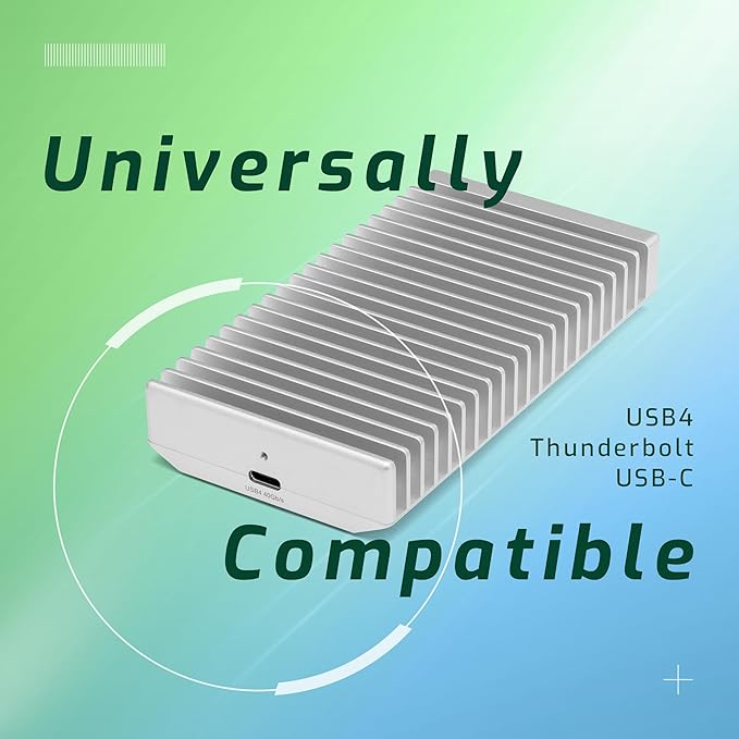 OWC 1TB Express 1M2 40Gb/s Portable NVMe SSD USB4 (Thunderbolt Compatible/USB-C) Ultra Fast External SSD Drive with Aluminum Heat Sink Enclosure