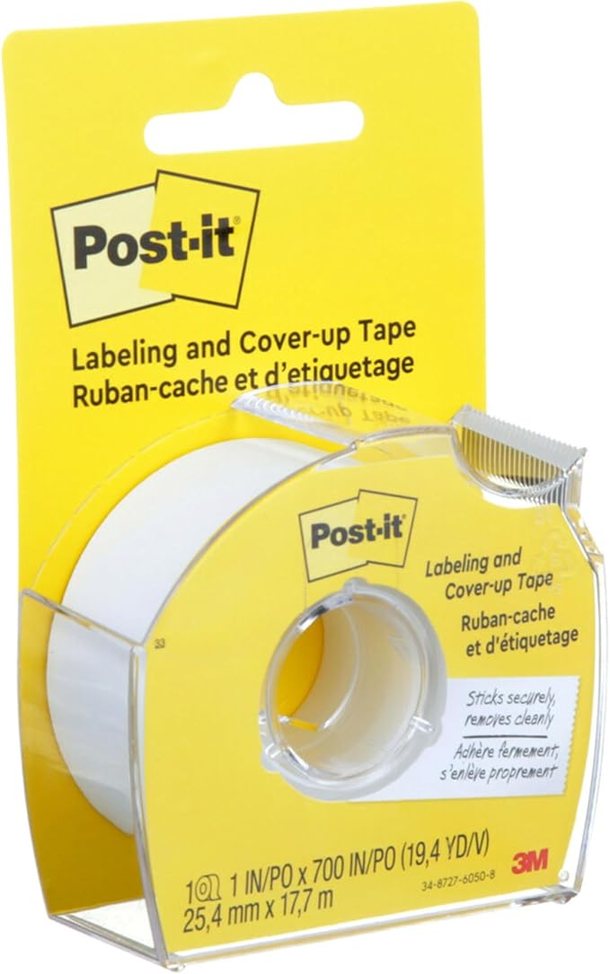 Post-it : Removable Cover-Up Tape, Non-Refillable, 1" x 700" roll -:- Sold as 2 Packs of - 1 - / - Total of 2 Each
