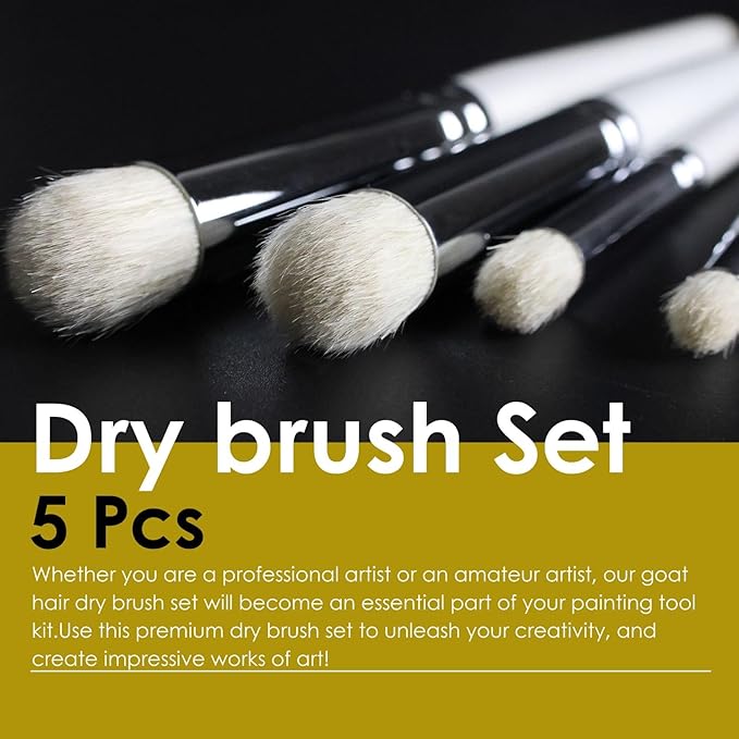 Dry Brush Miniature Painting, 5 Sizes Drybrush Set for Miniature Citadel Model Paint,Hobby Detail Paint Brushes Stencil Brush