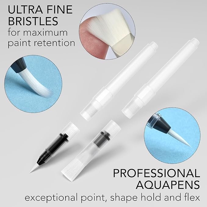 CHROMATEK 108 Watercolor Pens Set | Including 15 Page Pad & Online Video Tutorial Series | 5 Aquapens & 100 Unique Colors | Real Brush Pens | Easily Blendable, Vivid and Smooth