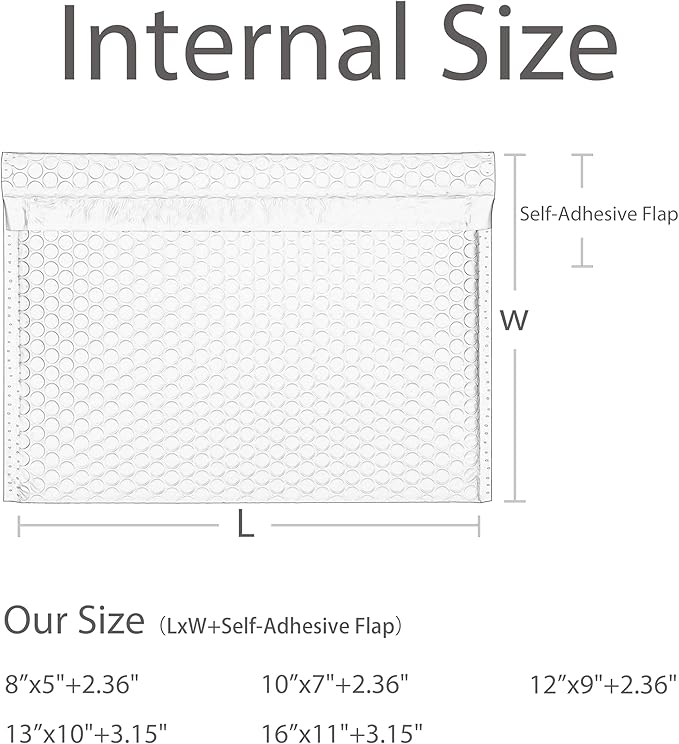 Light Pink Side-Loading Bubble Mailers 8 x 5 Inches,Self-Seal Padded Mailing Envelopes, Pack of 27