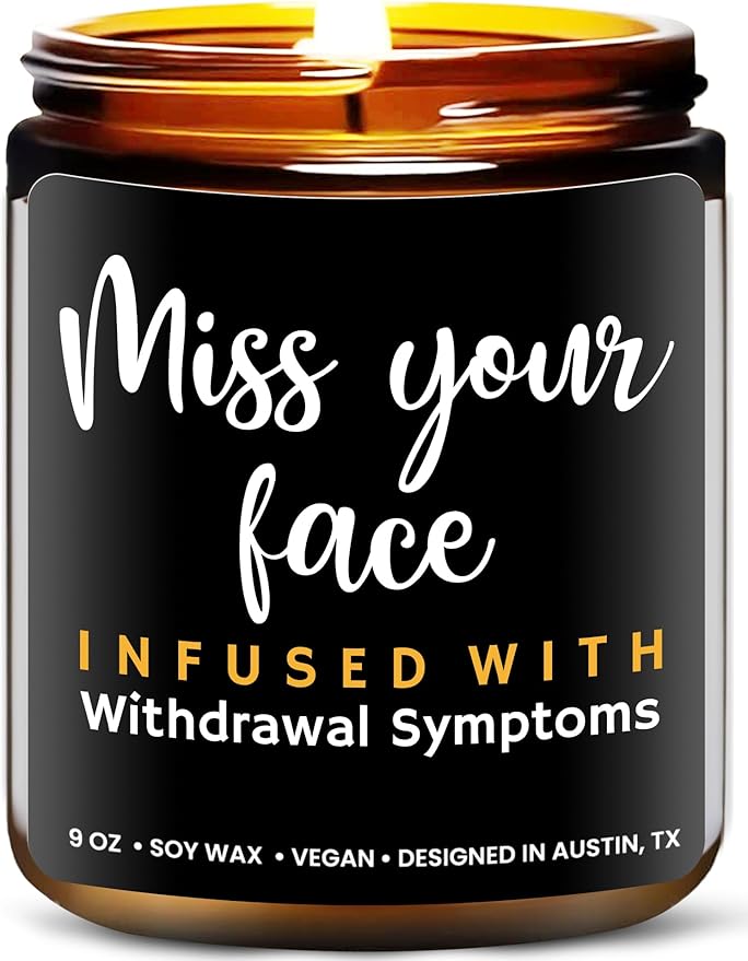 Funny Friendship Candle, Fun Gifts for Women Friends, Funny Gifts for Friendship Gifts Funny Gifts for Women Friends, Funny Friend Gifts for Women & Men, I Miss Your Face Candle, Fun Birthday Gifts