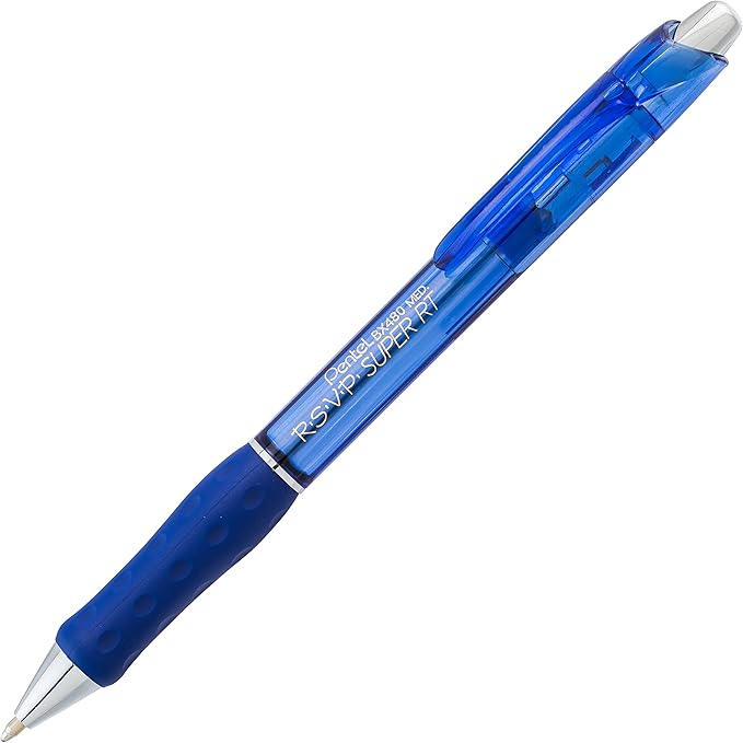 Pentel RSVP Super RT Ballpoint Pen, (1.0mm) Medium Line, Assorted Ink (ABCD), 4-pk - BX480BP4M