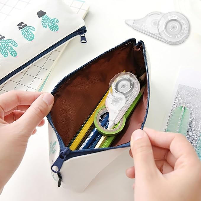 50 Pcs Correction Tape, 39.4 Ft White Wrong Out Tear-Resistant Bulk, Instant Corrections Easy To Use Applicator for School, Office, Note Taking, Journal (Tape Width 0.2 in, Clear)