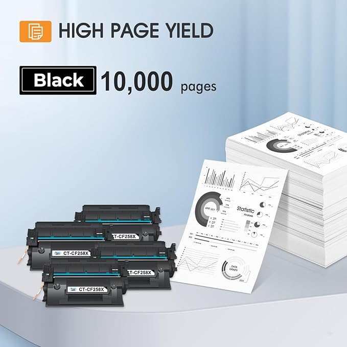 58X 58A CF258X Toner Cartridge Black Compatible Replacement for HP 58X CF258X 58A CF258A Toner Cartridge for HP Laserjet Pro M404n M404dn MFP M428fdw M428fdn M428dw Printer Ink High Yield 4 Pack
