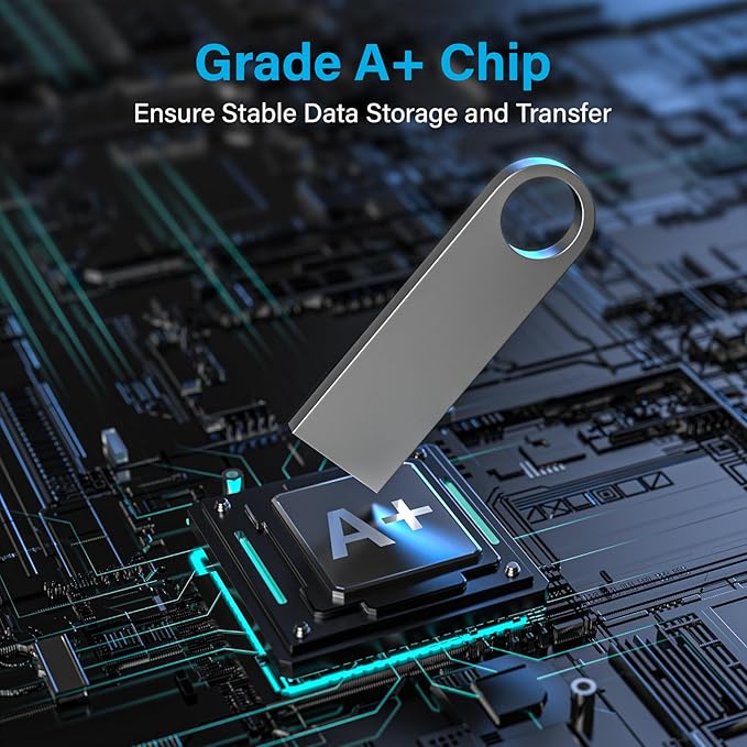 ABLAZE Custom Flash Drive 1GB 10 Pack, Personalized USB with Your Logo Metal Thumb Drives USB 2.0 Memory Stick Pendrive (Sliver)