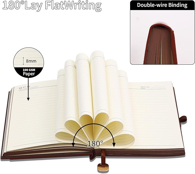 Textured Hardcover Lined Journal for Women Men Magnetic Buckle A5 Leather Journal Notebook with Gift Box 300 Pages 67 lb./100 gsm Paper College Ruled Journaling Notebook for Writing Work School Daily Diary