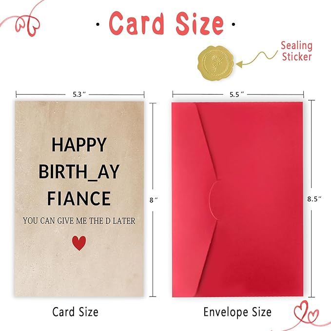 Funny Birthday Card for Fiance, Happy Fiance Birthday Gift for Him, Humor Bday Card for Husband to Be from Fiancee, Unique Birthday Decoration for Fiance