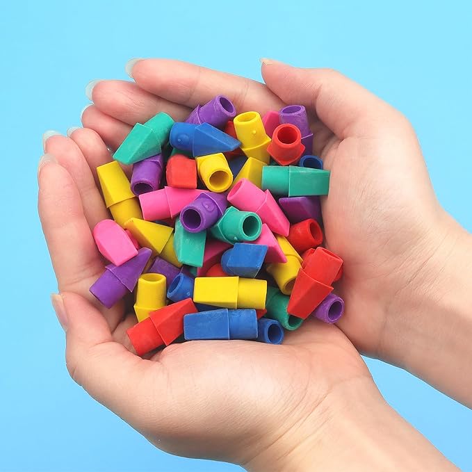 Tamaki 60 Pack Erasers for Pencils, Pencil Top Erasers Cap Erasers, Toppers Eraser for kids, 6 Colors