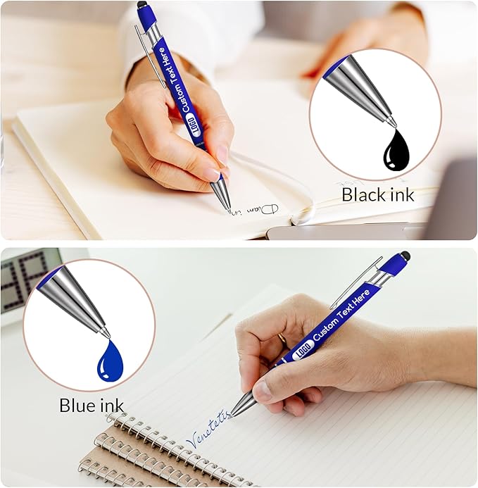 Personalized Pens Bulk 50 100pcs with Name Logo,Custom Black Blue Ink Pens, Customized Funny Quote Motivational Saying,Back to School Supplies, Graduation Office Coworker Thank You Appreciation Gifts