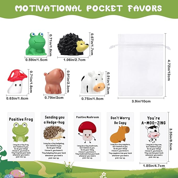 Fumete 25 Set Employee Appreciation Gifts Bulk for Coworkers Thank You Staff Gift Animal Pun Inspirational Note Cards Funny Resin Office Gifts Pocket Favors (Funny)