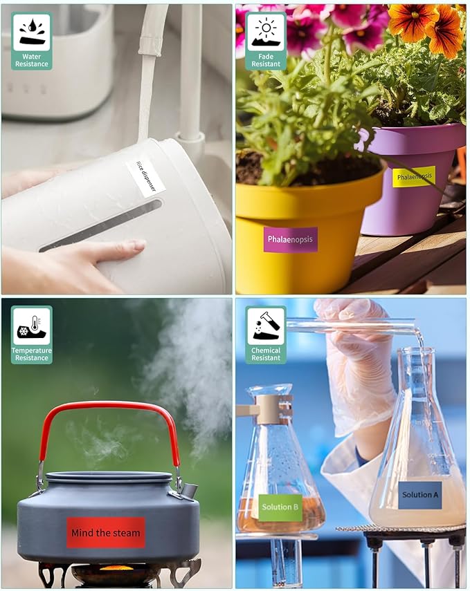 6-Pack 24mm 0.94" Label Maker Tape Compatible for Brother Label Tape 1 Inch PTouch Tze Tz 24mm Laminated Colored for PTP710BT PT-D610BT PTD600 PT2300, White/Red/Yellow/Blue/Green/Pink