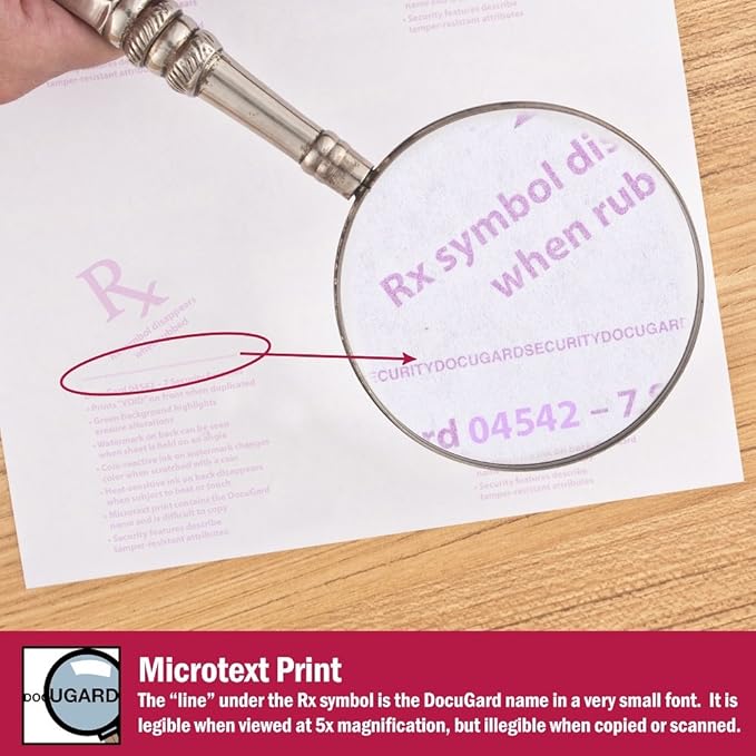 DocuGard Advanced Medical Security Paper for Printing Prescriptions and Preventing Fraud, CMS Approved, 7 Security Features, Laser and Inkjet Safe, Green, 8.5 x 11, 24 lb., 500 Sheets (04542)