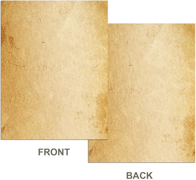 Loose Leaf Paper, Stationery Writing Paper, Vintage Antique Letterhead Paper 8.5" x 11",50 Sheets, A4 Unpunched Refills Paper for Ring Binder/Discbound, Decorative Printer Paper
