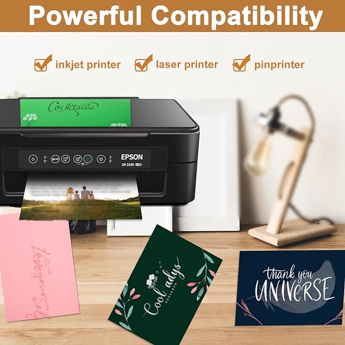 40 Sheets White Cardstock 8.5 x 11 Printer Paper, 200gsm/75lb Premium Craft Paper Card Stock for DIY Card Making, Greeting Cards, Business Cards, Invitations, Certificates, Menus, Wedding