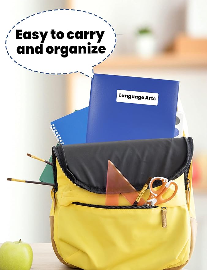 SUNEE 2 Pocket Folders (12 Pack, Blue) Heavy-Duty Plastic Folders with Pockets, Fit 8.5x11 Letter Size Paper, 2-Pocket File Folders for Kids, Home, School, Office