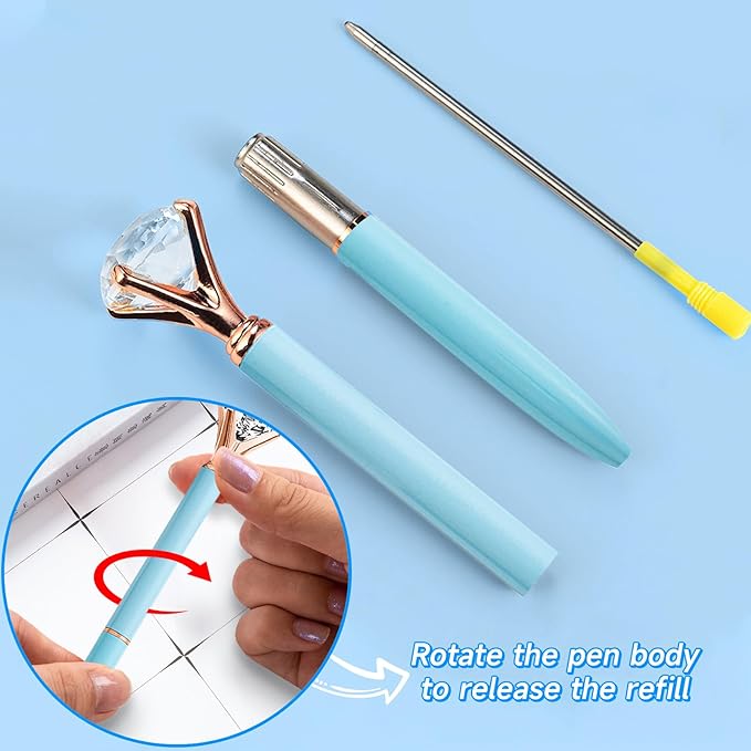Fancy Pens for Women, 6 Pcs Blue Pens Ballpoint Pens Bulk, 1.0mm Medium Point Black Ink Pens for Note Taking, Cute Pens Smooth Writing Pens Gifts for Nurse Teacher (Blue)