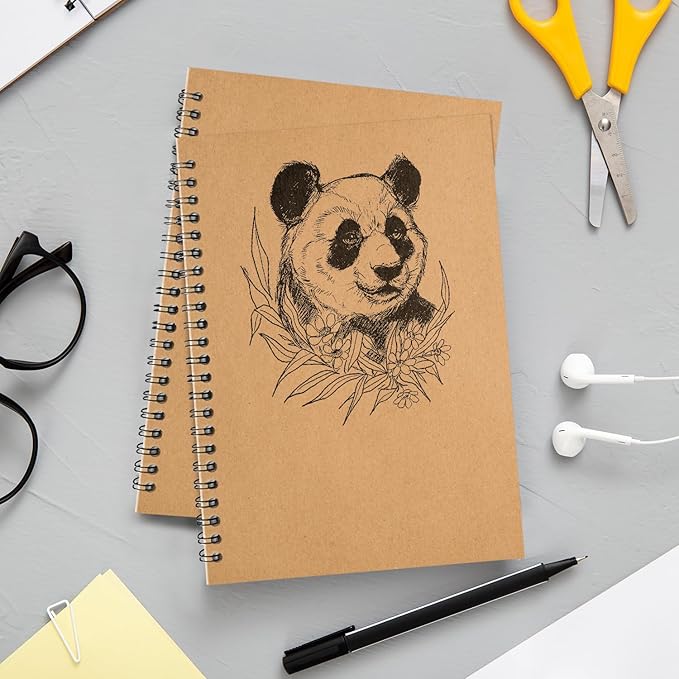 48 Pack Wide Ruled Kraft Spiral Notebook, 5.8 x 8.3, 120 Pages (60 Sheets), No-Bleed, 100 GSM, Bulk Lined Journal Notebooks for Writing, Memo Diary Planner School Travel Office Supplies