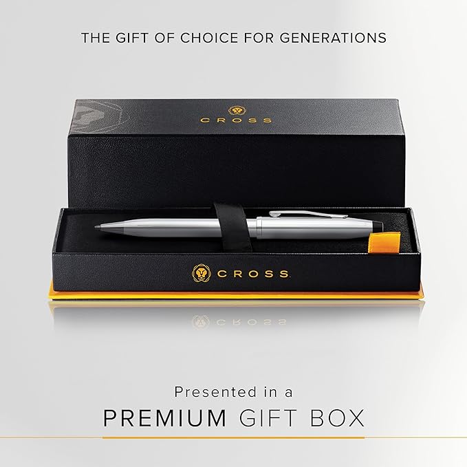 Cross Century II Refillable Ballpoint Pen Presented in a Luxury Gift Box - Medium Point, Black Ink, Lustrous Chrome