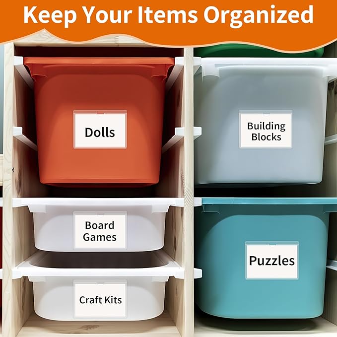 44 Pack Clear Adhesive Pockets, Bin Labels for Storage Bins, 4x6 Inch, Plastic Storage Tote Labels