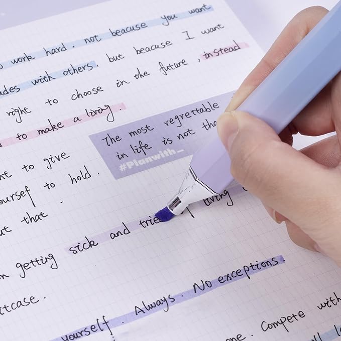 COLNK Pastel Highlighter Set, 6 pcs Aesthetic Highlighters Assorted Colors,Chisel Tip, Cute Highlighter Color Pens for Color Coding,No Bleed,Pastel Ink B