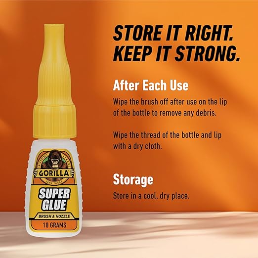Gorilla Super Glue with Brush & Nozzle Applicator, Clear Glue, 12 Gram (Pack of 24) - All Purpose and Fast Setting for Projects and Repairs