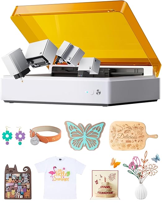 xTool M1 Ultra Laser Cutter and Engraver Machine, 4-in-1 Craft Machine with 10W Laser Engraver, Inkjet Printing, Blade Cutting, Pen Drawing, Easy to Use on 1000+ Materials - Basic Bundle