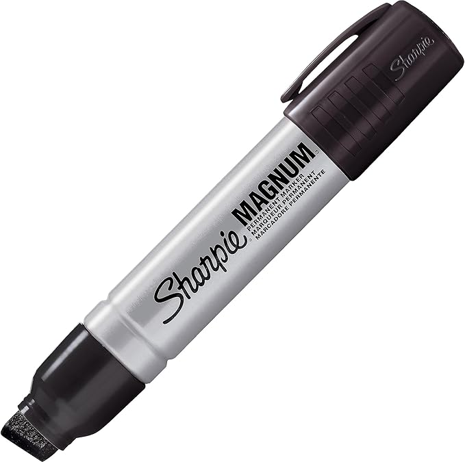 Sharpie Magnum Permanent Marker, Chisel Tip, Black, 72/Carton (44001)