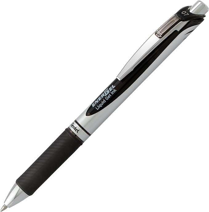 Pentel BL77PC12M1 EnerGel RTX RT Liquid Gel Pen, Med, Metal Tip, Assort Ink, 12-Pk Window Box of 12, 0.7mm, Assorted