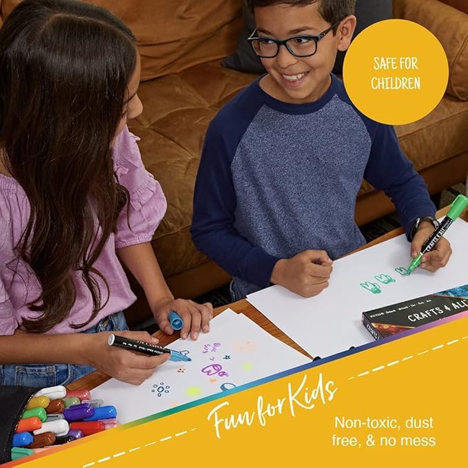 Crafts 4 All Liquid Chalk Markers For Blackboard Signs, Bistro Menu, Car Window Glass - Dry Erase, Washable - 13 Colored Chalk Pens w/Reversible Tips & Tweezers - Bonus White Chalkboard Marker!