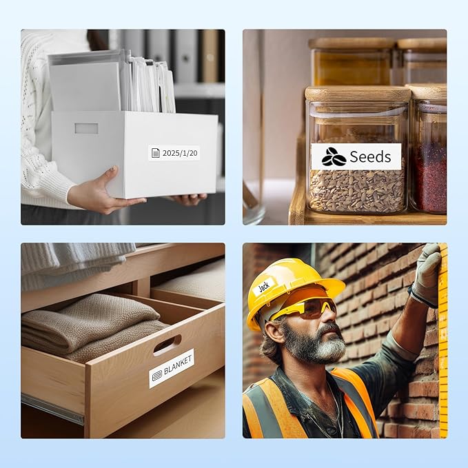 Airmall TZe-251 Compatible with Brother Label Maker Tape 24mm .94 White Replacement for Brother P-Touch Label Tape TZe251 TZ-251 Black on White 1 Inch for PT D610BT D600 700 P710BT PTP750W, 4-Pack