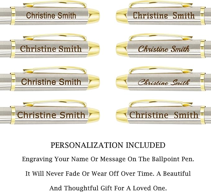 Amlion Personalized Pens Custom Engraved Pen with Name, Refillable Medium Refill, Personalized Gifts for Men Women
