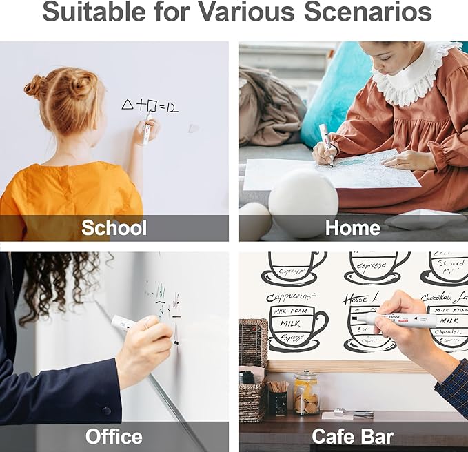 Comix Dry Erase Markers, Chisel Tip White Board Markers, 36 Bulk 4 Assorted Colors Low Odor Markers for Teachers Office & School Supplies