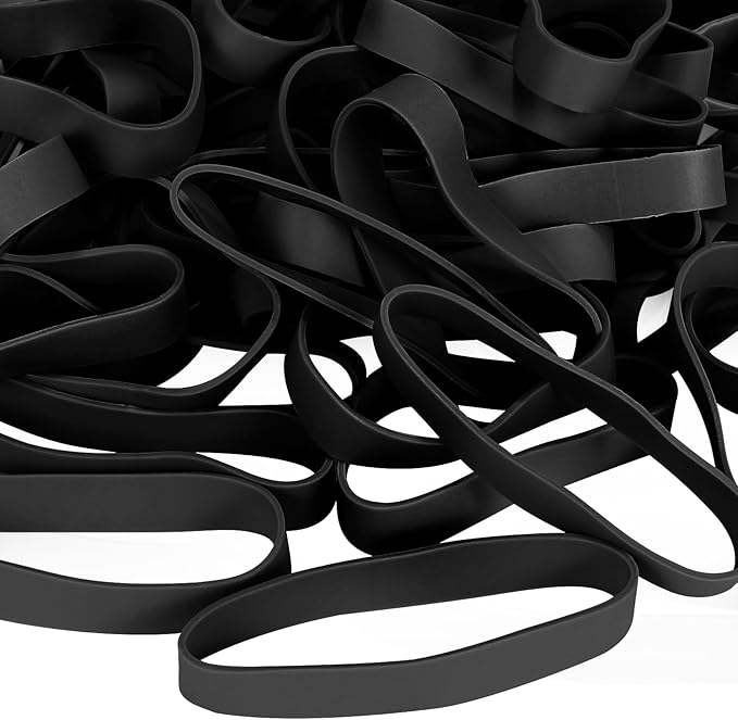 Size #82 Tactical Rubber Bands - Pack of 60 Heavy-Duty, Extra Thick and Wide UV, Heat, and Cold-Resistant Industrial-Grade Elastic Bands for Camping, Cycling, and Fishing (black)