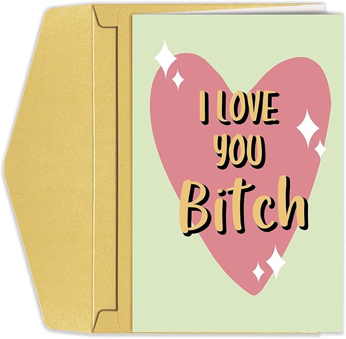 Funny Galentine's Day Card, I Love You Bitch Card, Friend Birthday Card, Love Card for Bestie, Friendship Card for Lady Girl, Valentines Card for Best Friend