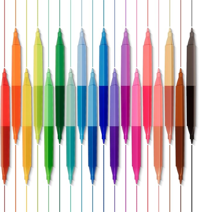 36 Colors Double Sided Washable Mini Markers, Water Based Non-Toxic Thin Marker with Case, Travel Essentials for Kids,Easter Basket Stuffers for Kids, School Supplies, Art Supplies