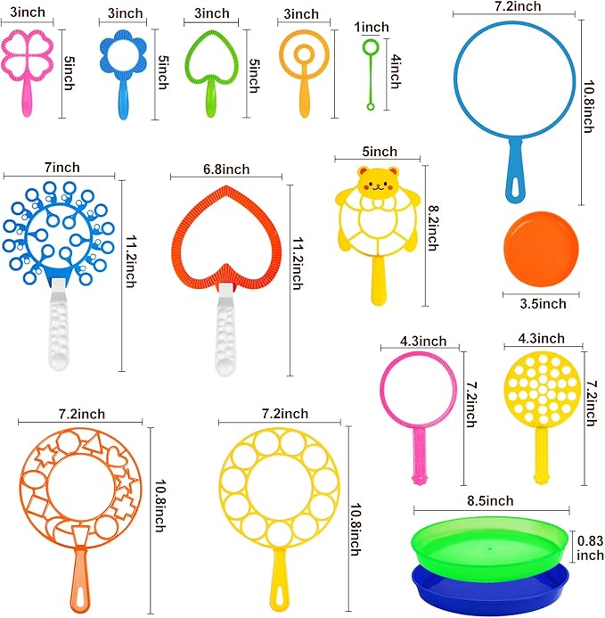 Roberly 28 Pcs Big Bubble Wands Set Bulk for Kids Summer Outdoor Activities Party Favors Gifts Birthday Games, Giant Bubbles Making Toys with Tray