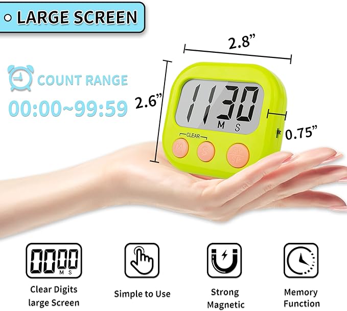 2 Pack Classroom Timers for Teachers Kids Large Magnetic Digital Timer Green Pink