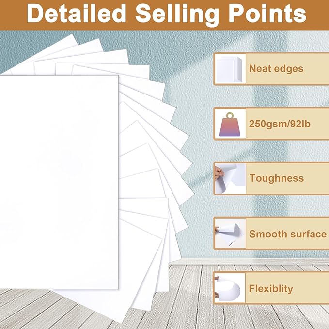 28 Sheets Bright White Cardstock 8.5 x 11 Certificate Paper, 92lb White Card Stock Printer Paper for DIY Cards, Wedding, Business Cards, Menus, Invitations