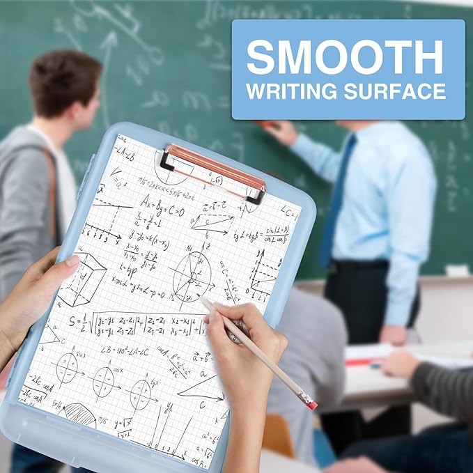 Sooez Clipboard with Storage, High Capacity Nursing Clipboard with Pen Holder, Clip Boards 8.5x11 with Storage, Low-Profile Clip, Lightweight Plastic Clipboard for Teachers, Lawers, Office Workers