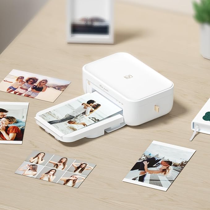 HPRT Photo Printer 4x6 with 108 Sheet Photo Paper& 2 Ribbon, Instant Picture Printer for iPhone, Smartphone, Thermal Dye Sublimation, WI-Fi Connnecting, Home Use, White