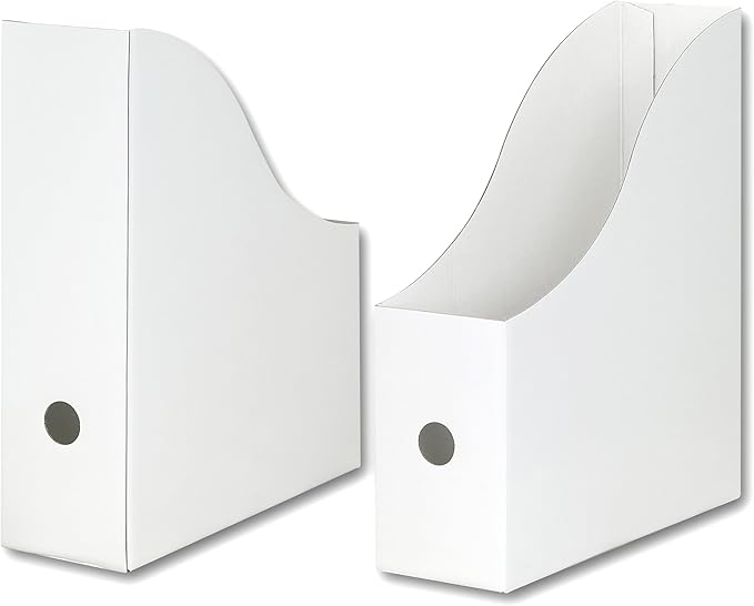 Simple Houseware White Magazine File Holder Organizer Box (Pack of 6)