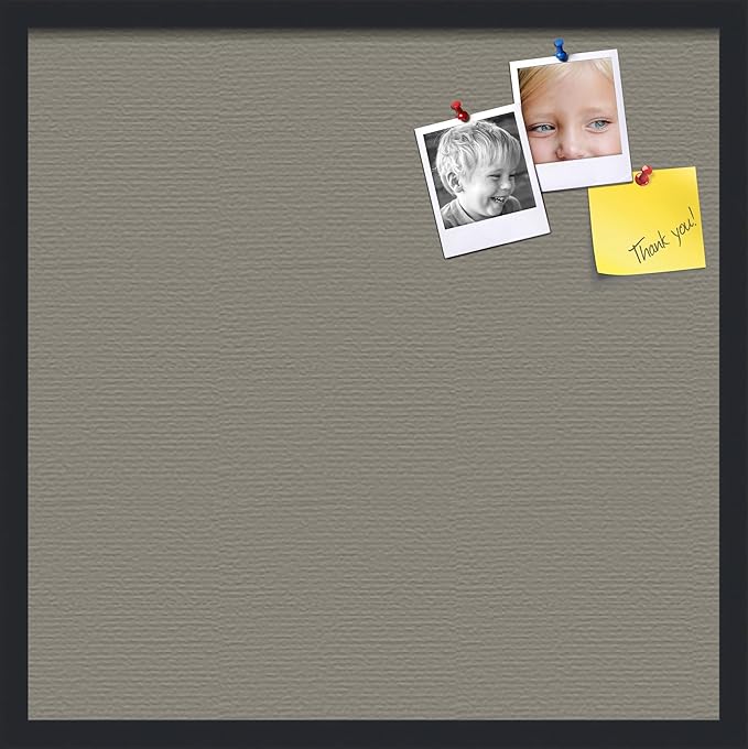 PinPix 24x24 Inch Cork Bulletin Board. This Decorative Framed Pin Board Comes with Pewter Design and a Satin Black Frame. Ideal for Home Office Decor or Message Board (PinPix-1812)