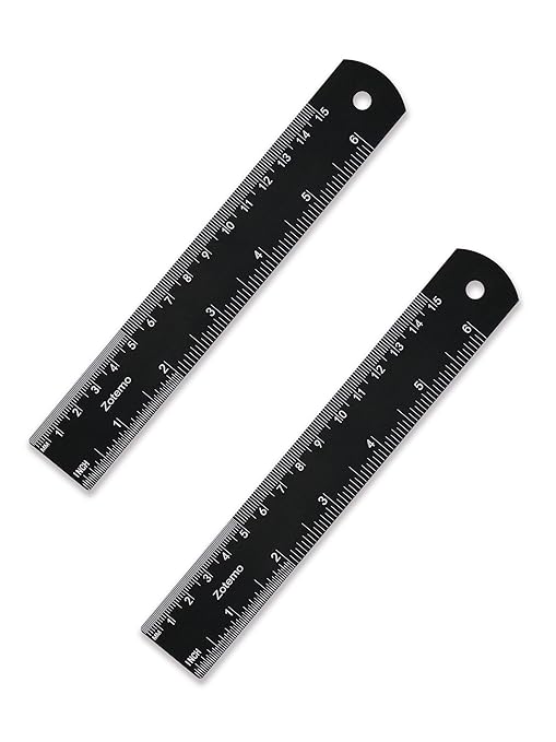 50 Pack Metal Rulers for School Kids, 6 Inch Aluminum Ruler Bulk with Centimeters, Millimeter and Inches, Laser Engraved Metric Scales- 150 mm Straight Edge for Class