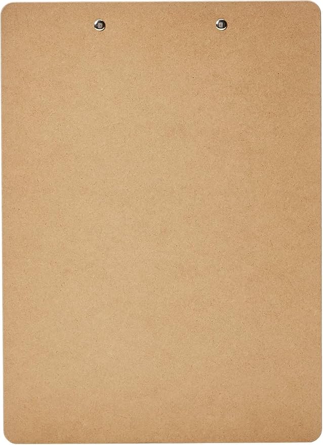 Amazon Basics Hardboard Office Clipboard, 6-Pack, Brown