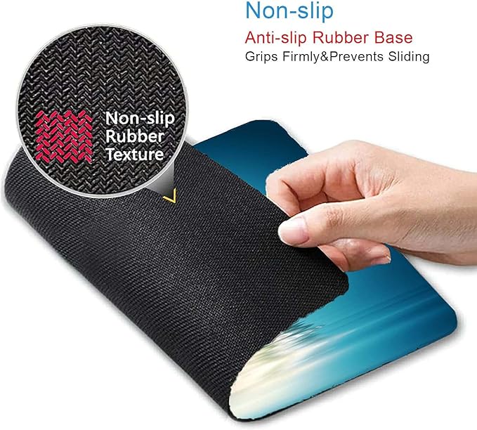White Lotus Mouse Pad,Cute Floral Mouse pad,Custom Small Mouse Pads with Designs,Portable Office Non-Slip Rubber Base Wireless Mouse Pad for Laptop